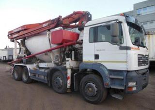 MAN TGA 24m/9m3 beton mix+pumpa 8x4 speciální nástavba